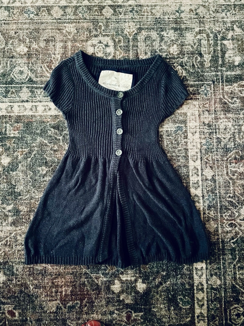 🫐dark navy blue, vintage Y2K Abercrombie & Fitch short-sleeve knit babydoll🫐